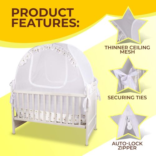  Nahbou Baby -Better is Possible- Nahbou Baby Crib Pop Up Tent: Infant Bed Safety Canopy Cover & Mosquito Net for Nursery