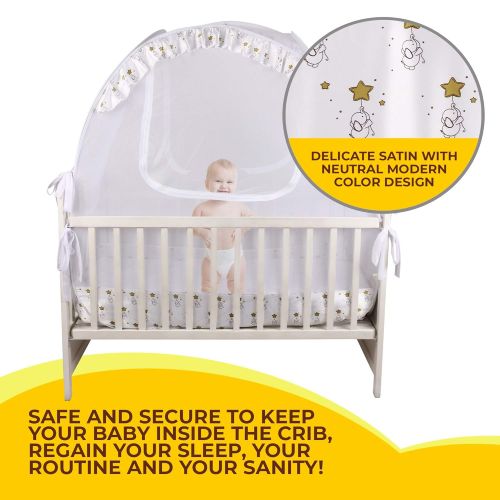  Nahbou Baby -Better is Possible- Nahbou Baby Crib Pop Up Tent: Infant Bed Safety Canopy Cover & Mosquito Net for Nursery
