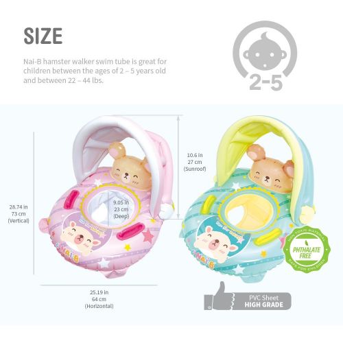  Nai-B K Hamster Cushion Parasol Baby Walker Swim tube Mint(for kid, child), Inflatable swimming float, Swim Ring