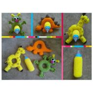 /NaiNaisCrochet Pattern Only - BABY BOTTLE COZY with 3 Matching Ring Toys