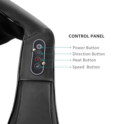  Naipo Shiatsu Back and Neck Massager with Heat Deep Kneading Massage for Neck, Back, Shoulder, Foot and Legs, Use at Home, Car, Office