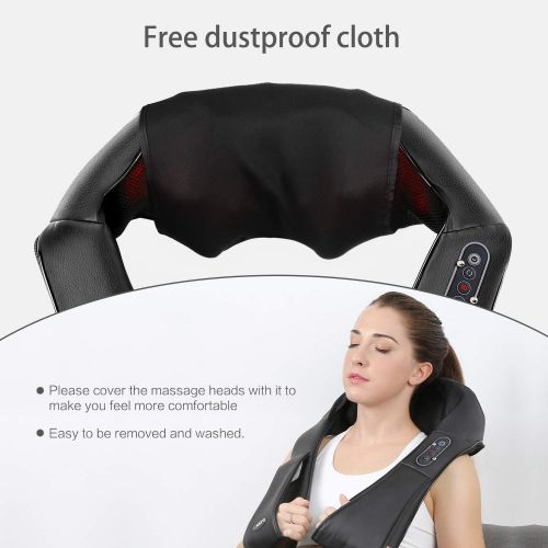  Naipo Shiatsu Back and Neck Massager with Heat Deep Kneading Massage for Neck, Back, Shoulder, Foot and Legs, Use at Home, Car, Office