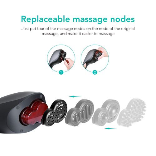  Naipo Handheld Back Massager Deep Tissue for Muscles, Foot, Neck, Shoulder, Leg, Calf Pain Relief - Electric Percussion Full Body Massage with Portable Heating Design