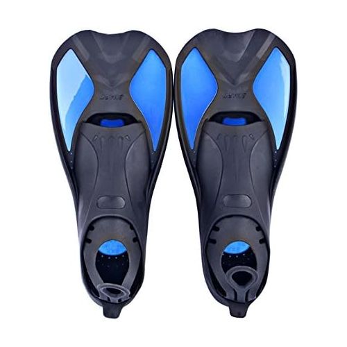  Naisidier Flossen Schnorchelflossen,kurz Schwimmflossen,Trainingsflossen Taucherflossenfuer Erwachsene,Kinder, Land & Wasser Schwimmtraining Flossen Blau Flossen Schuhe