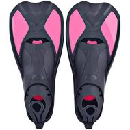 Naisidier Flossen Schnorchelflossen,kurz Schwimmflossen,Trainingsflossen Taucherflossenfuer Erwachsene,Kinder, Land & Wasser Schwimmtraining Flossen Pink Flossen Schuhe