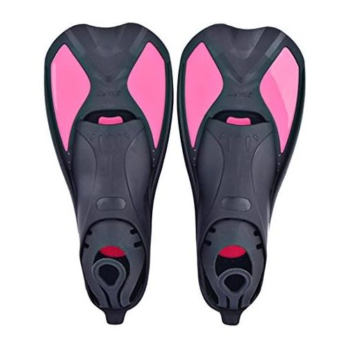  Naisidier Flossen Schnorchelflossen,kurz Schwimmflossen,Trainingsflossen Taucherflossenfuer Erwachsene,Kinder, Land & Wasser Schwimmtraining Flossen Pink Flossen Schuhe