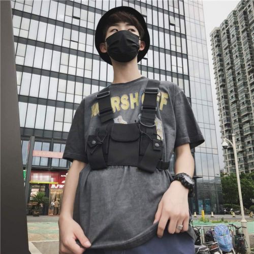  Naiyafly Men Women Chest Rig Bag Multi-pocket Vest Hip Hop Streetwear Functional Tactical Harness Chest Rig Pack