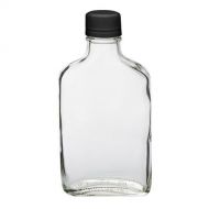 [아마존베스트]Nakpunar 1 pcs Glass Flask Bottle with Black Tamper Evident Cap - 200 ml