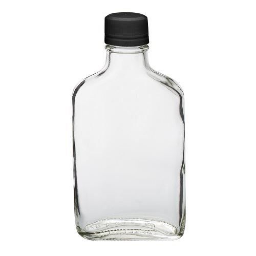  [아마존베스트]Nakpunar 1 pcs Glass Flask Bottle with Black Tamper Evident Cap - 200 ml