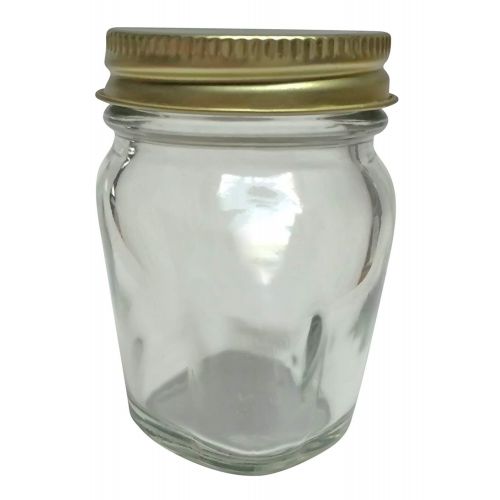  Nakpunar 48 pcs 2 oz Elephant Ear Glass Jars with Gold Lids - Canning, Preserving (2 oz, Gold)