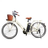 Nakto eBike Nakto Classic Low-Step Electric City Bike - White - 250 Watt - 36V 10Ah Lithium eBike