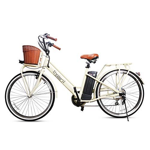  Nakto eBike Nakto Classic Low-Step Electric City Bike - White - 250 Watt - 36V 10Ah Lithium eBike