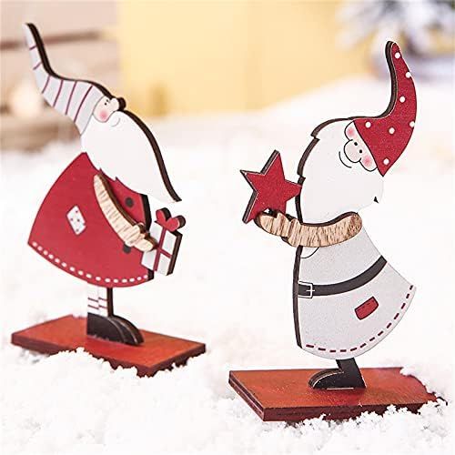  Naladoo 2Pack Christmas Table Fireplace Decoration Signs Santa Claus Sign Christmas Table Centerpiece Father Christmas Wooden Party Decorations for Winter Holiday Christmas Dinner