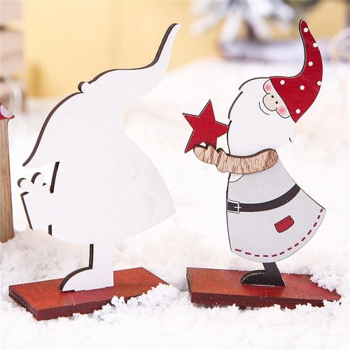  Naladoo 2Pack Christmas Table Fireplace Decoration Signs Santa Claus Sign Christmas Table Centerpiece Father Christmas Wooden Party Decorations for Winter Holiday Christmas Dinner
