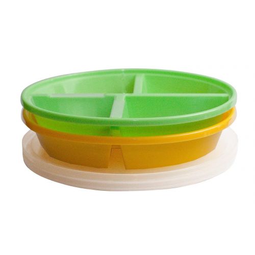  Nalaire BPA-Free Divided Plates for Kids with Lids [2-Pack]  Microwave & Dishwasher Safe Lunch Containers...