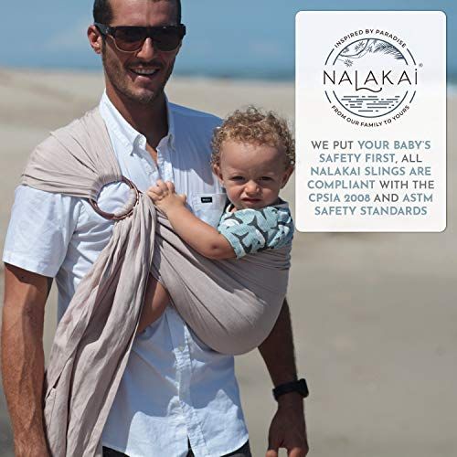  [아마존베스트]Pura Vida Slings Luxury Ring Sling Baby Carrier  extra-soft bamboo and linen fabric - lightweight wrap - for newborns, infants and toddlers - perfect baby shower gift  great for new Dad too - nur