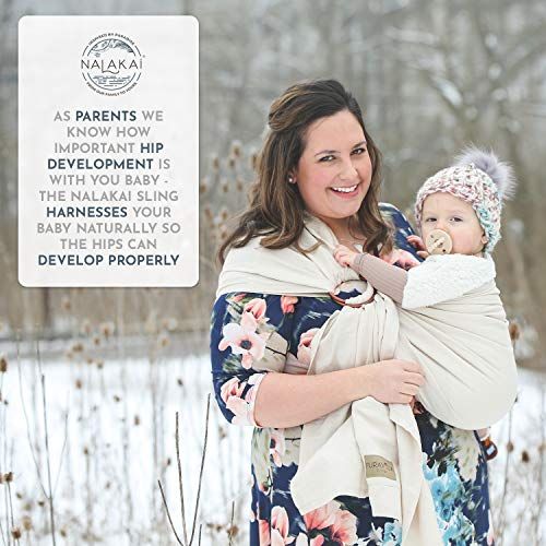  [아마존베스트]Luxury Ring Sling Baby Carrier  Extra Soft Bamboo & Linen Fabric, Pura Vida Slings, Full Support and Comfort for Newborns, Infants & Toddlers - Best Baby Shower Gift - Nursing Cov