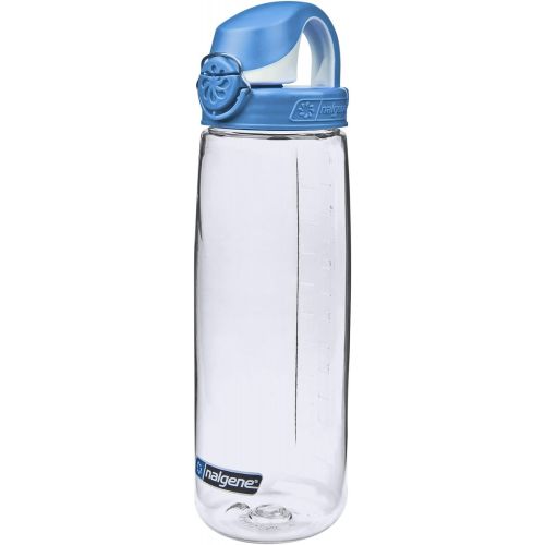  Nalgene Tritan On The Fly Water Bottle, Clear with Blue/White, 24Oz