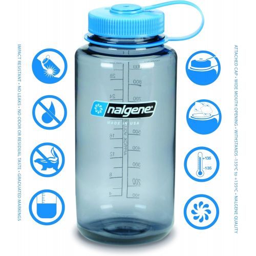  Nalgene Tritan Wide Mouth BPA-Free Water Bottle, Seafoam, 32-Ounces