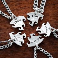 NameCoins 5 Best Friend Necklace, Custom Name Necklaces, Interlocking Puzzle Jewelry By Namecoins