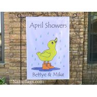 NameFlags Personalized April Showers Flag, Garden or House Flag, April Showers Flag