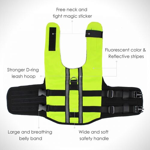  Namsan Dog Life Jacket - Folding Dog Life Vest,Portable Airbag Dog Swimming Jacket Vest,Green