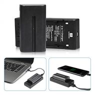 NP F550 Replacement Battery NanGuang Two-Way Portable Charger Set to Work with Battery to Charge...