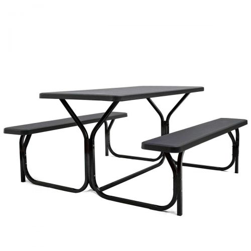  NanaPluz Party Dining Picnic Garden Desk Outdoor Backyard Patio Table Bench Set with Ebook