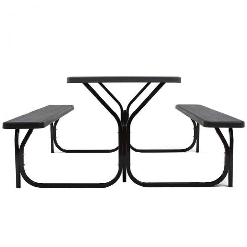  NanaPluz Party Dining Picnic Garden Desk Outdoor Backyard Patio Table Bench Set with Ebook