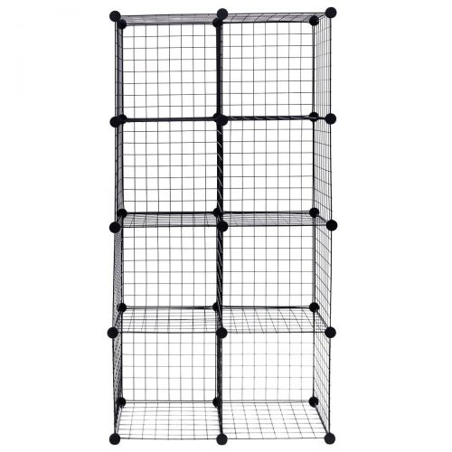  NanaPluz Black 8 Wire Cube Grid DIY Shelves Multi Function Storage wEbook