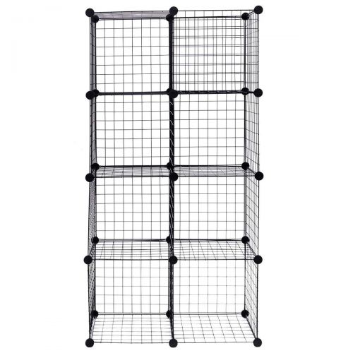  NanaPluz Black 8 Wire Cube Grid DIY Shelves Multi Function Storage wEbook