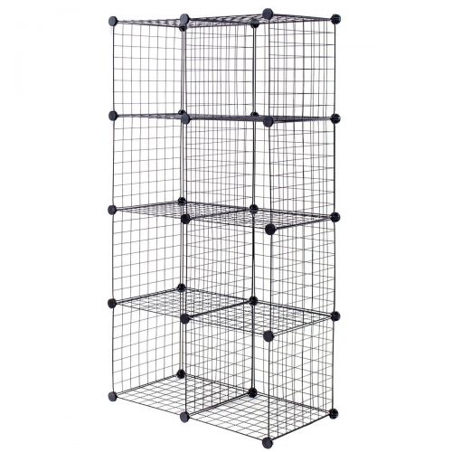  NanaPluz Black 8 Wire Cube Grid DIY Shelves Multi Function Storage wEbook