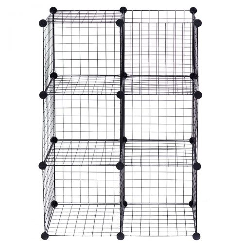  NanaPluz Black 6 Wire Cube Grid DIY Shelves Multi Function Storage Box wEbook