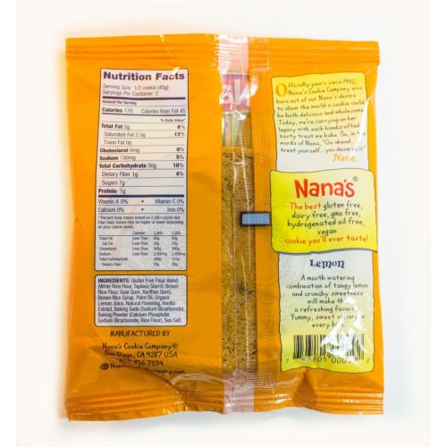  Nanas No Gluten Lemon Cookies, 3.2-Ounce Packages (Pack of 12)