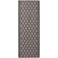 Nance Industries Non Slip Kitchen Bath Hallway Mosaic Runner Mat, 2 in. x 10 ft, Midnight Black