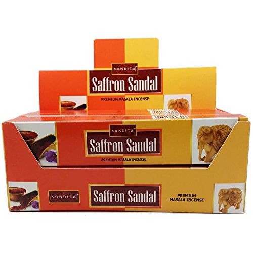  인센스스틱 NANDITA Saffron Sandal Premium Masala Incense Sticks 15g Bx (6)