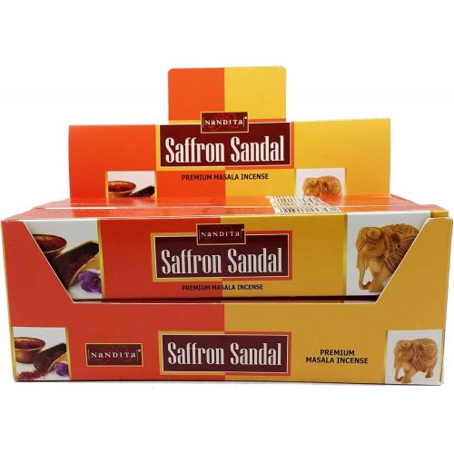  인센스스틱 NANDITA Saffron Sandal Premium Masala Incense Sticks 15g Bx (6)