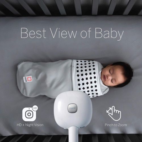  Nanit Plus - Smart Baby Monitor and Wall Mount: Camera with HD Video & Audio - Sleep Tracking - Night Vision - Temperature & Humidity Sensors and Two-Way Audio