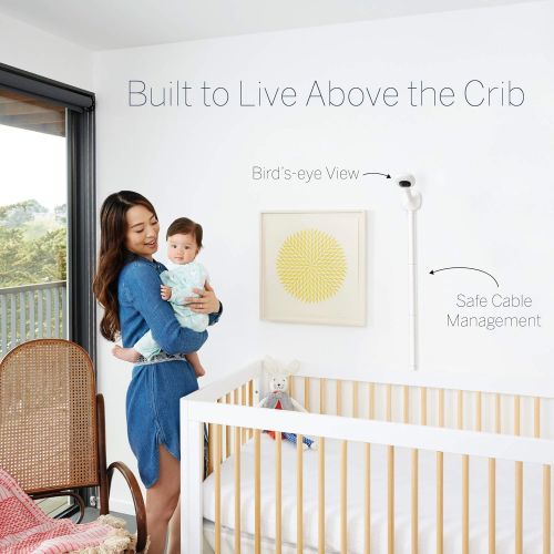  Nanit Plus - Smart Baby Monitor and Wall Mount: Camera with HD Video & Audio - Sleep Tracking - Night Vision - Temperature & Humidity Sensors and Two-Way Audio