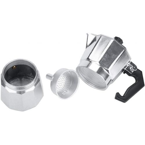  Mocha Pot, Aluminum Classic Espresso Coffee Maker Stove Moka Pot Home Office Use 100ML 2-Cups