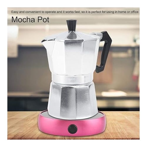  Mocha Pot, Aluminum Classic Espresso Coffee Maker Stove Moka Pot Home Office Use 100ML 2-Cups