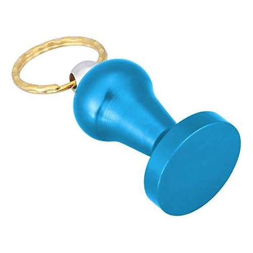  Nannday ??Coffee Tamper,28mm Diameter Stainless Steel Flat Base Espresso Coffee Bean Pressing Tool With Key Ring Decor For Coffee Powder Making(Dark Blue)
