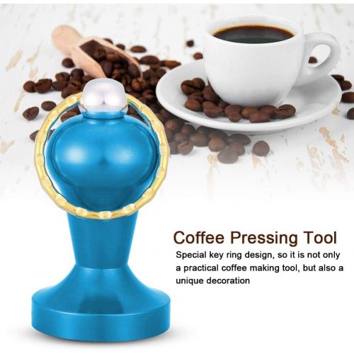  Nannday ??Coffee Tamper,28mm Diameter Stainless Steel Flat Base Espresso Coffee Bean Pressing Tool With Key Ring Decor For Coffee Powder Making(Dark Blue)