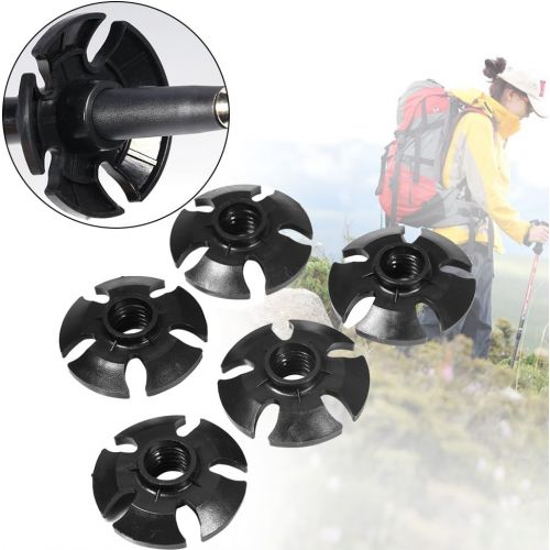  Nannday 5PCS Trekking Poles Basket, Rubber Snow Mud Drag Basket Camping Hiking Pole Walking Stick Hiking Cane Accessory