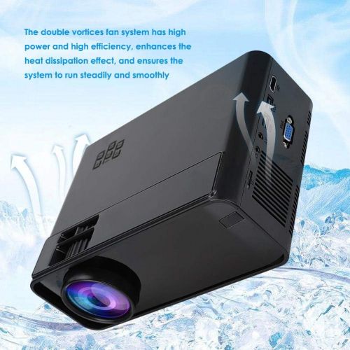  Nannday Mini Projector, 1080P Portable Home Theater,UHD 4K WiFi Bluetooth LED Video Projector, Family Cinema Multimedia Projection Player(480p for Same Screen Version)(Black)