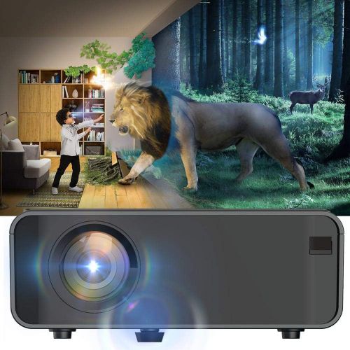  Nannday Mini Projector, 1080P Portable Home Theater,UHD 4K WiFi Bluetooth LED Video Projector, Family Cinema Multimedia Projection Player(480p for Same Screen Version)(Black)