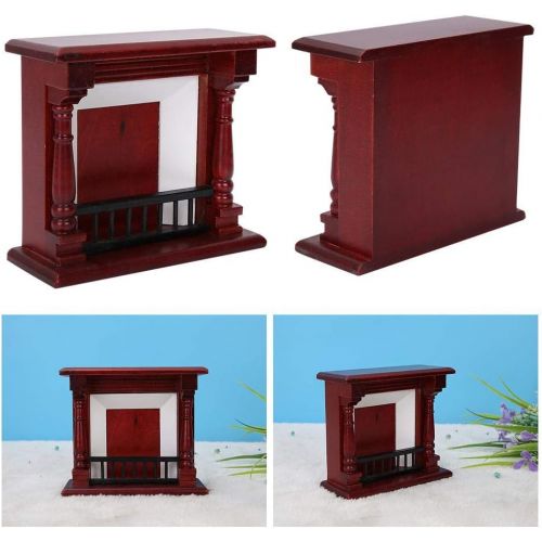  Nannday Dollhouse Furniture, Dollhouse Decoration Furniture Rose Wood Mini Fireplace for 1/12 Scale Doll Accessory for Kids Toy Doll House DIY