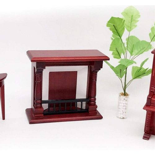  Nannday Dollhouse Furniture, Dollhouse Decoration Furniture Rose Wood Mini Fireplace for 1/12 Scale Doll Accessory for Kids Toy Doll House DIY