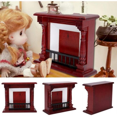  Nannday Dollhouse Furniture, Dollhouse Decoration Furniture Rose Wood Mini Fireplace for 1/12 Scale Doll Accessory for Kids Toy Doll House DIY