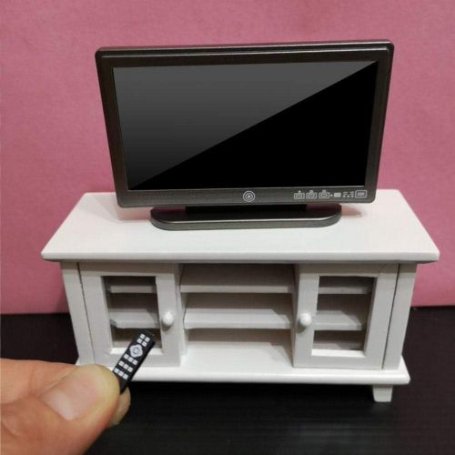  Nannday 1:12 Miniature TV Television with Remote Control Dollhouse Decoration Accessories with Remote Control